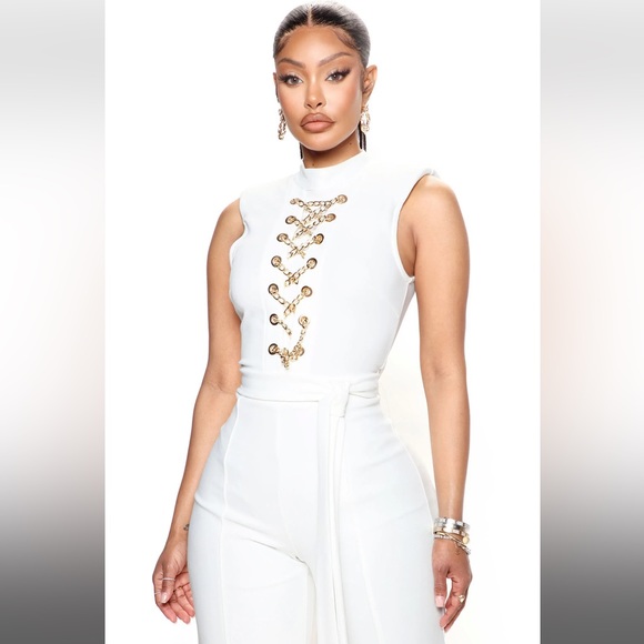 Claudia Chain Jumpsuit - Ivory by Fashion Nova NWT
Size: L - Picture 2 of 3